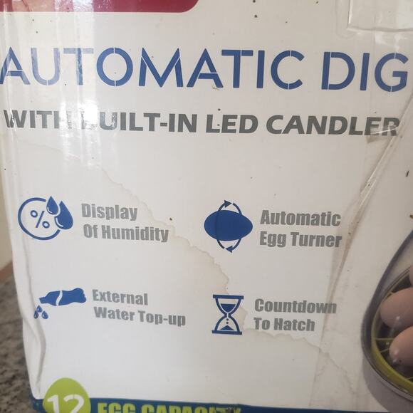 KEBONNIXS 12 Egg Incubator w/ Humidity Display, Egg Candler. New Open Box Tested - Picture 12 of 15